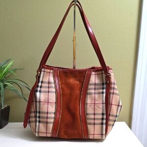 Burberry | Haymarket Check Suede Canterbury Tote